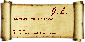 Jentetics Liliom névjegykártya